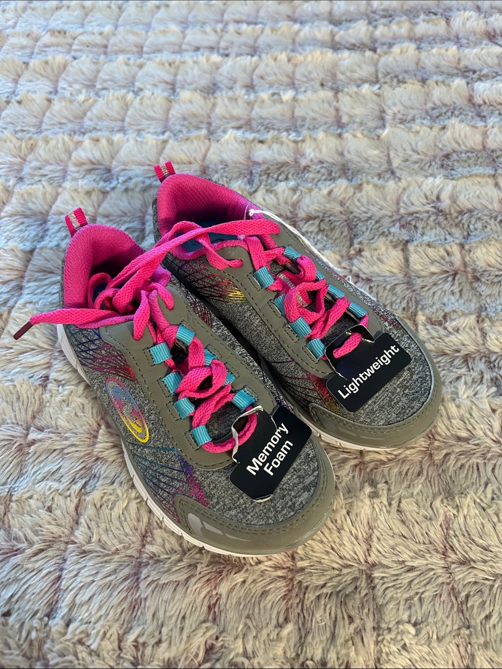 Athletic Works Girl lightweight memory foam sneakers size 12